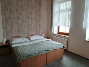 Tempat tidur dalam kamar di Hotel Kralicek
