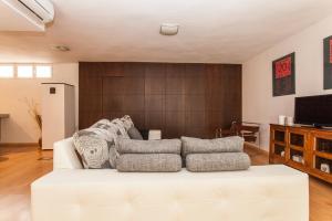 Telewizja i/lub zestaw kina domowego w obiekcie LF PARKING INCLUIDO Amplio Loft en Barrio Santa Cruz