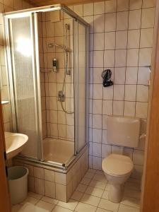 A bathroom at Pension "Zum Schwan"