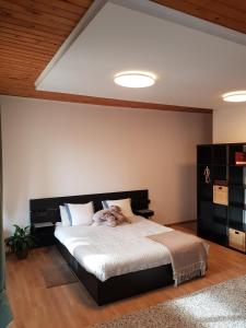 En eller flere senge i et værelse på Forest Apartment by Olala Homes