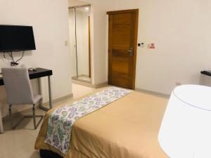 TV a/nebo společenská místnost v ubytování Dpravia Hotel SRL