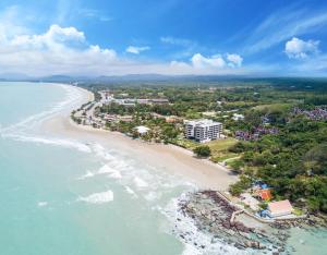 an aerial view of the beach in punta cana at Top Floor Gorgeous Sunset View - Mae Phim Beachfront Condo in Mae Pim