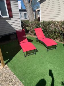Mobilhome Vias plage dans Camping外面的花园