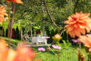 A garden outside Relais & Châteaux Hotel Tennerhof