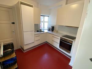 Kuchyň nebo kuchyňský kout v ubytování Cozy apartment In hjørring C