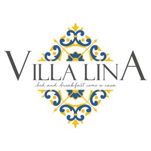 un logo per una villa con un cuore a motivi geometrici di Villa Lina Bed&Breakfast a Taranto