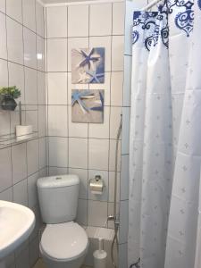 a bathroom with a toilet and a sink at Horoshy Hostel in Chelyabinsk