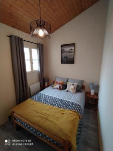 a bedroom with a bed and a window at Logement 88 2-4 Personnes 500 m plage classé 2 étoiles in Dolus d'Oléron