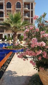 A garden outside Cascadas Ravda - Gorgeous 2 bedrooms family apartment