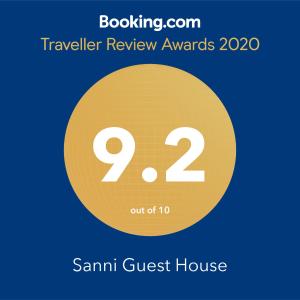 Certificato, attestato, insegna o altro documento esposto da Sanni Guest House