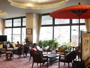 Posezení v ubytování Kamiyamada Hotel