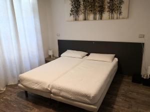 een bed in een kamer met twee kussens erop bij DOMUSCUNEO Barra di Ferro 2 tortora in Cuneo