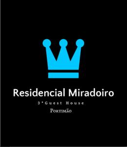 a logo with a crown on a black background at Residencial Miradoiro Guest House in Portimão