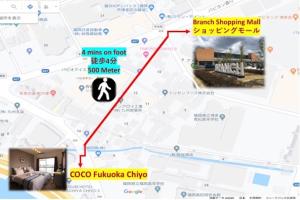 a map showing the location of the proposed hotel at Coco Fukuoka Chiyo in Fukuoka