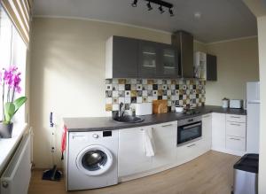Kuchyň nebo kuchyňský kout v ubytování Liivaoja Apartment