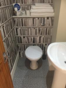 プリマスにあるDurnford St- Amazing location - free WiFiのバスルーム(トイレ付)、本棚