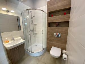 Kúpeľňa v ubytovaní P&J Apartamenty Św. Krzyża + 37 fotografií