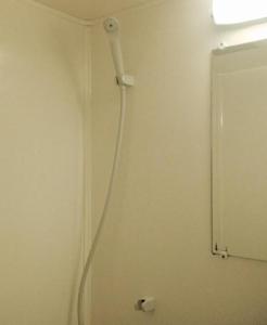 un cabezal de ducha colgando de una pared junto a un espejo en Hotel Empire in Shinjuku, en Tokio