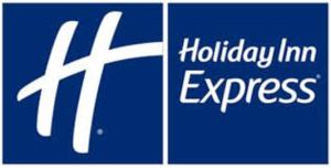 ein blaues Schild mit den Worten Feriengasthof Express in der Unterkunft Holiday Inn Express & Suites - Edmonton SW – Windermere, an IHG Hotel in Edmonton