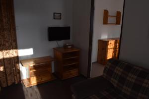 Televízia a/alebo spoločenská miestnosť v ubytovaní Apartmán Danuška Harrachov