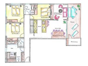 Půdorys ubytování Verwall Apartment Arlberg - mit Sauna, Balkon und Skiraum