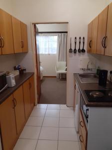 a kitchen with a sink and a counter top at Sandstone Chameleon Guest House in Fouriesburg