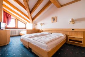 a bedroom with a large bed in a room at Garni Aritz in Campitello di Fassa