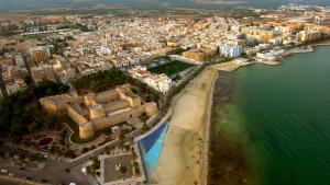 an aerial view of a city next to the ocean at A casa di Alessia in Manfredonia