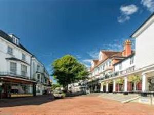 une rue dans une ville avec des bâtiments et un arbre dans l'établissement Granary Cottage, à Royal Tunbridge Wells 12 autres photos