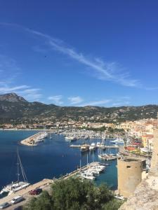a group of boats docked in a harbor at Grand Hôtel De Calvi in Calvi