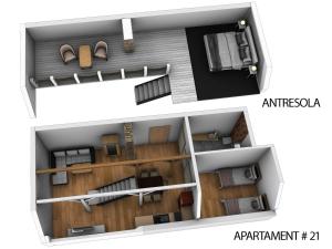 Půdorys ubytování Apartamenty Vilda