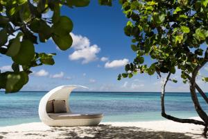 a bed on the beach near the ocean at Kimpton Seafire Resort + Spa, an IHG Hotel in West Bay