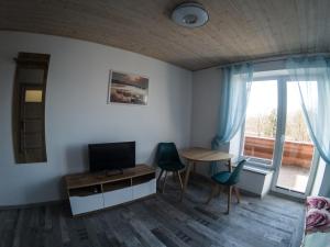 Televízia a/alebo spoločenská miestnosť v ubytovaní Willa Relaks