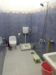 een badkamer met een toilet, een douche en een wastafel bij Hotel Hill City Mingora Swat in Mām Derai