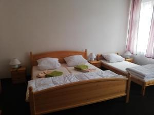 Posteľ alebo postele v izbe v ubytovaní Penzion Pancéř