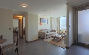 A seating area at Hotel Atacama Suites