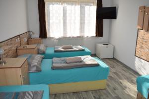 pokój z dwoma łóżkami i telewizorem w obiekcie Ubytování u Šveců w mieście Jívka