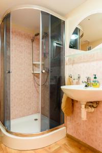 Koupelna v ubytování Chatka Elegant