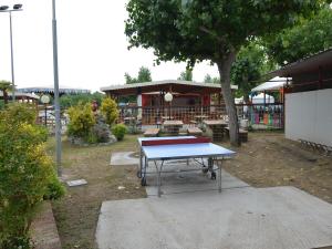 una mesa de ping pong en un parque con un árbol en Chalet 4 plus 1, en Lido di Dante