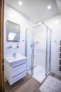 Kúpeľňa v ubytovaní Apartmány pod Jeřábem, Šanov 67, Červená Voda