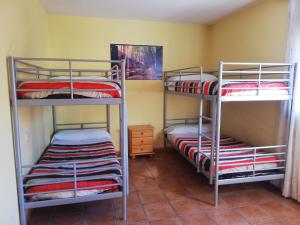 a room with three bunk beds in a room at Los Alisos Casa Rural in Guadalix de la Sierra +57 photos