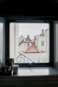 a view from a window of a building at Klosterhagen Hotel in Bergen
