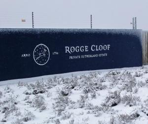 萨瑟兰Rogge Cloof的雪中罗斯福星团的标志