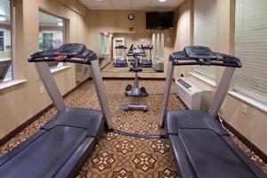 a gym with two treadmills and two exercise bikes at Holiday Inn Express Lebanon, an IHG Hotel in Lebanon