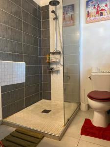 Vonios kambarys apgyvendinimo įstaigoje Petit Chalet