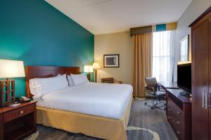 a hotel room with a bed and a desk and a television at Holiday Inn Express Washington DC East- Andrews AFB, an IHG Hotel in Camp Springs