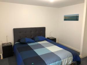 Un pat sau paturi într-o cameră la Les Locations du Bassin Appartements Alexandre