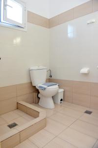 ein Bad mit WC und Fenster in der Unterkunft Despoina in Skiathos-Stadt