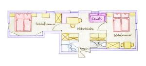 un dibujo de un plano del suelo de una casa en Untersulzberghof, en Radstadt