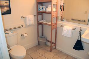 a bathroom with a toilet and a sink at Parmer's Resort in Little Torch Key